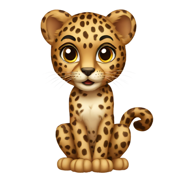 絵文字：full body vixen leopard female