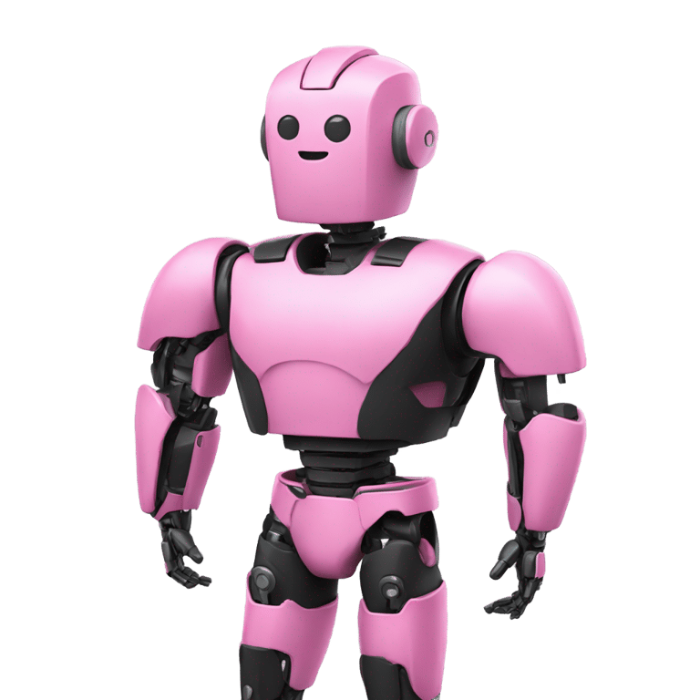 genmoji：粉色躯干黑色裤子的男性机器人