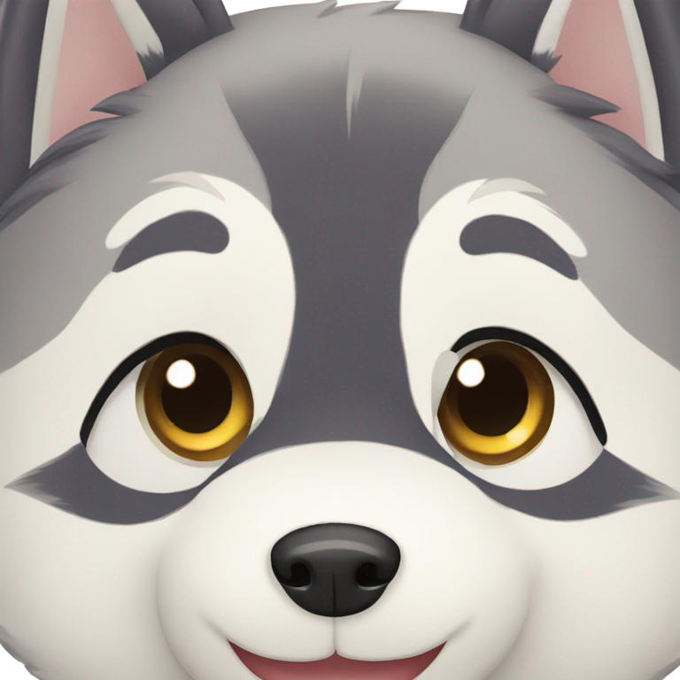 genmoji: Husky with a shy smile