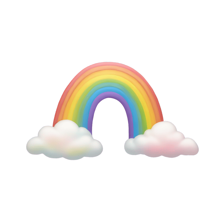 絵文字：雨後のパステルカラーの虹のアーチ