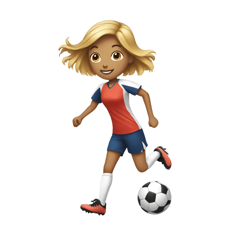 genmoji : Fille jouant au football