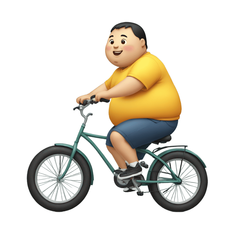 genmoji：肥胖的中国男孩骑着自行车