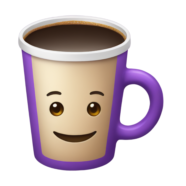 genmoji: purple cup of coffee