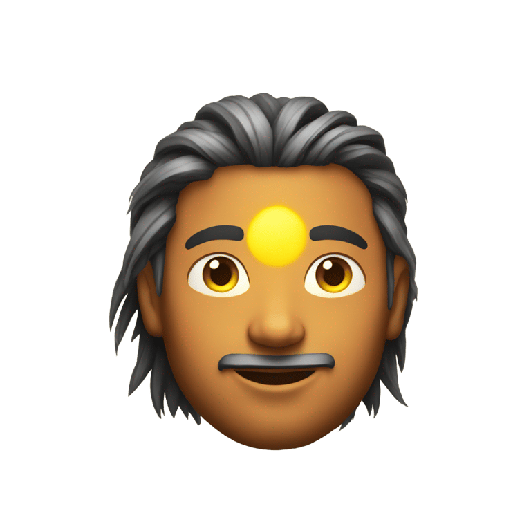 genmoji : Homme indien avec une queue de cheval et un soleil éclatant