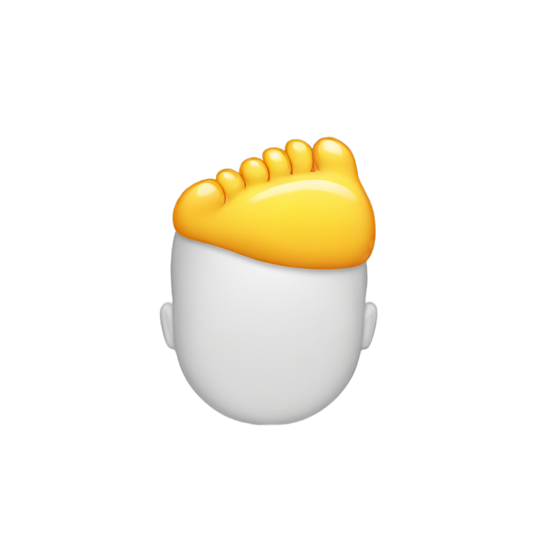 絵文字：足を頭に