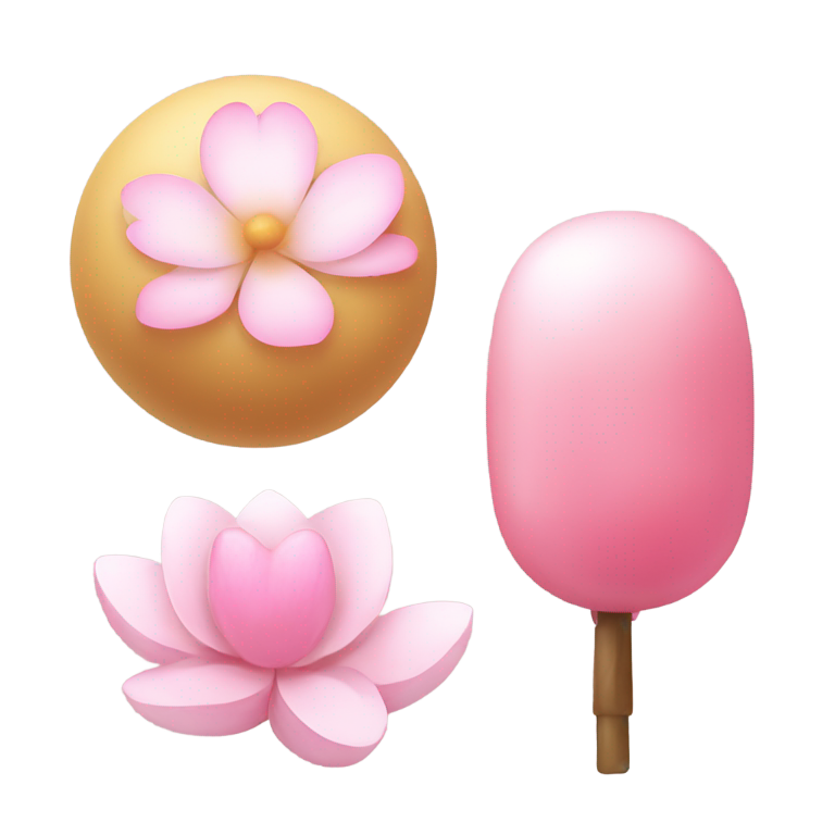 genmoji : Dango, lotus, cœur rose, cerisier en fleur