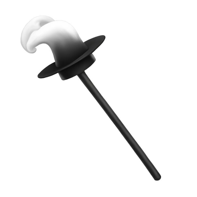 絵文字：黒白クラシックマジシャンプロップワンド