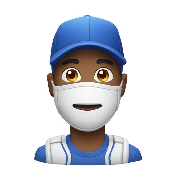 genmoji: Guy with skin mask and baseball cap