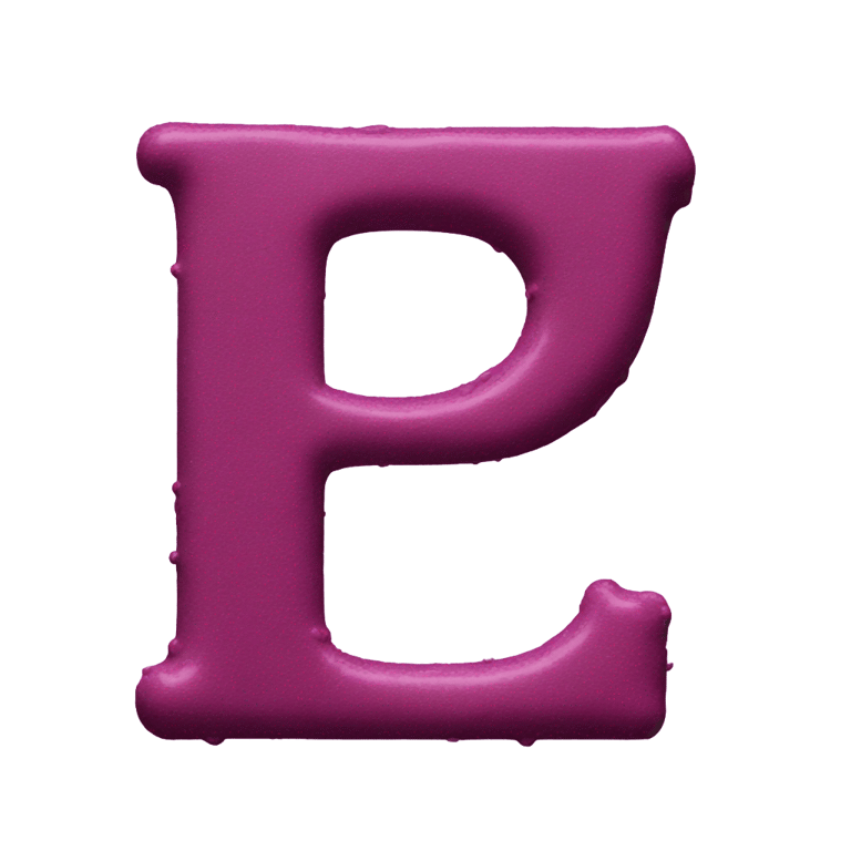genmoji : Letter p made out of puce paint