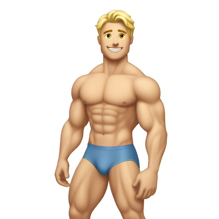 genmoji：健壮金发男士内裤凸显