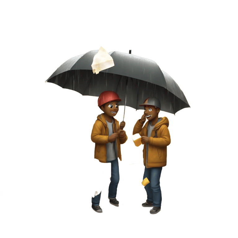 絵文字：It’s raining cheese, and the town loves it