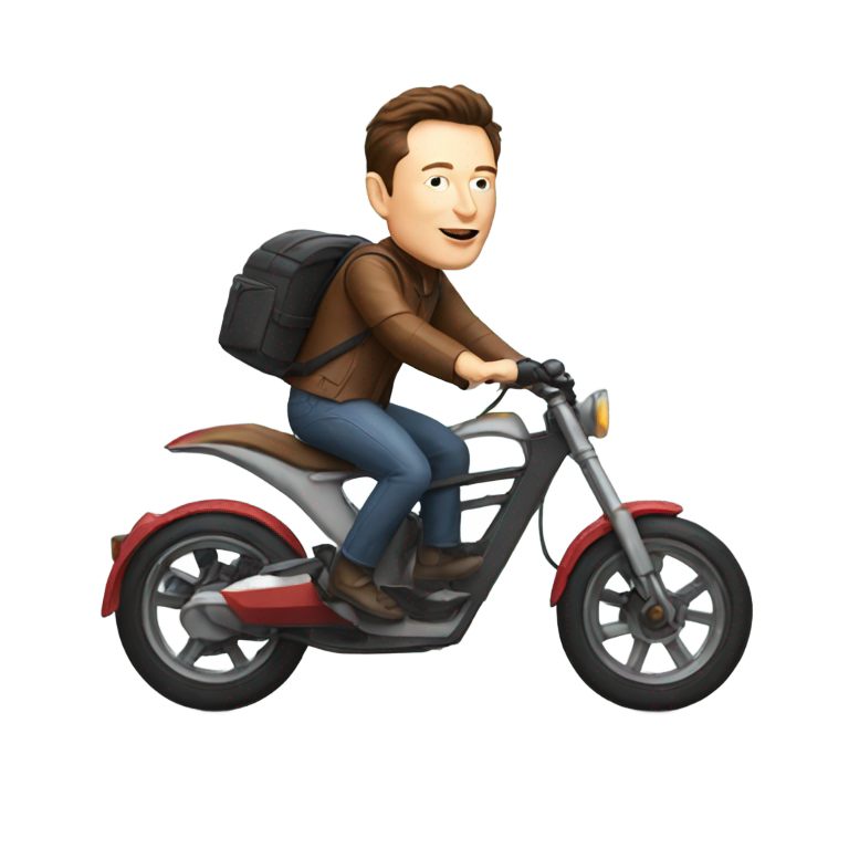 genmoji：埃隆·马斯克骑自行车