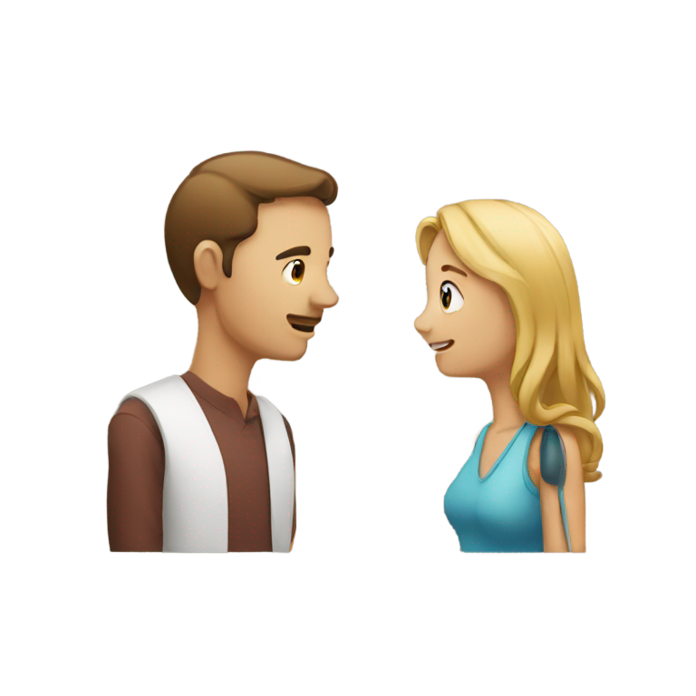 genmoji: Two people talking to each other