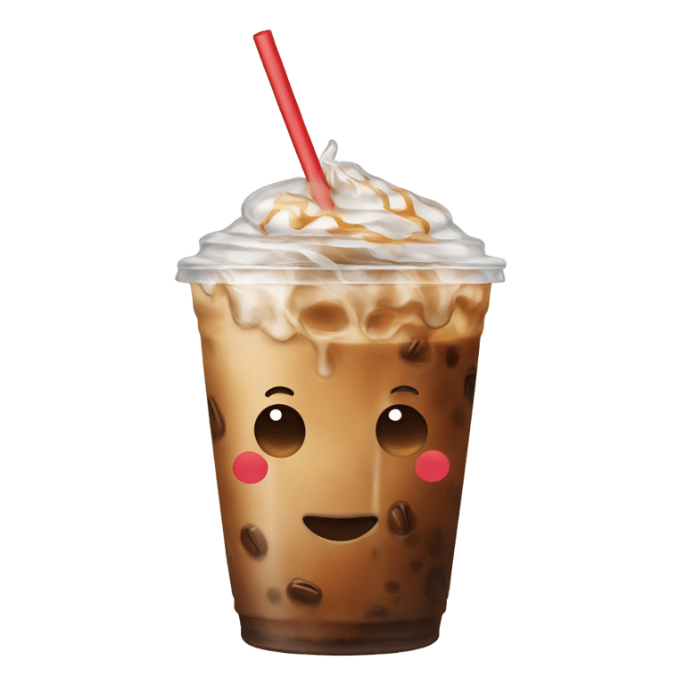 genmoji: Iced coffee with straw