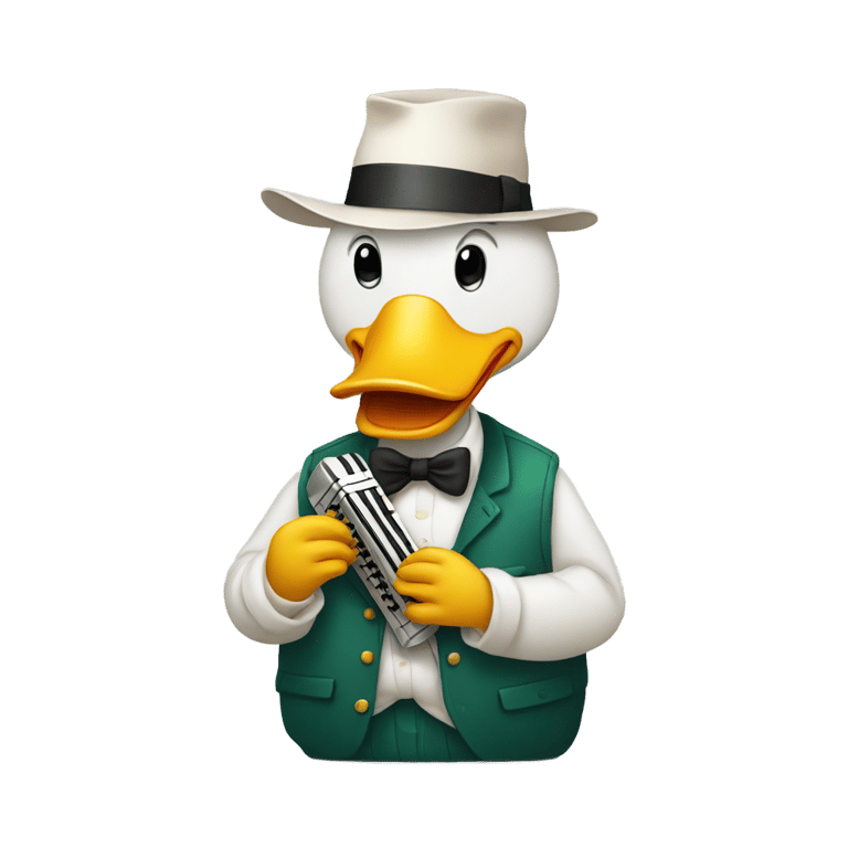 絵文字：duck playing the harmonica
