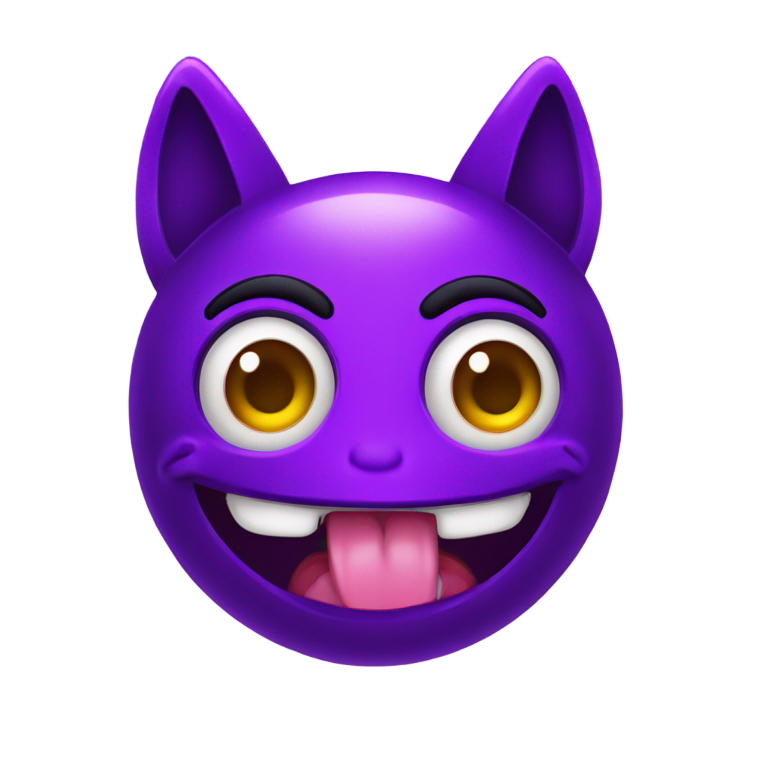 genmoji: freaky purple heart. and i mean freaky like tongue sticking out, drooling, eyes crazy yk.