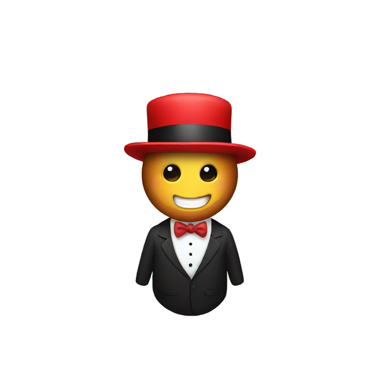genmoji : Un donut portant un chapeau rouge, des pantoufles et un smoking