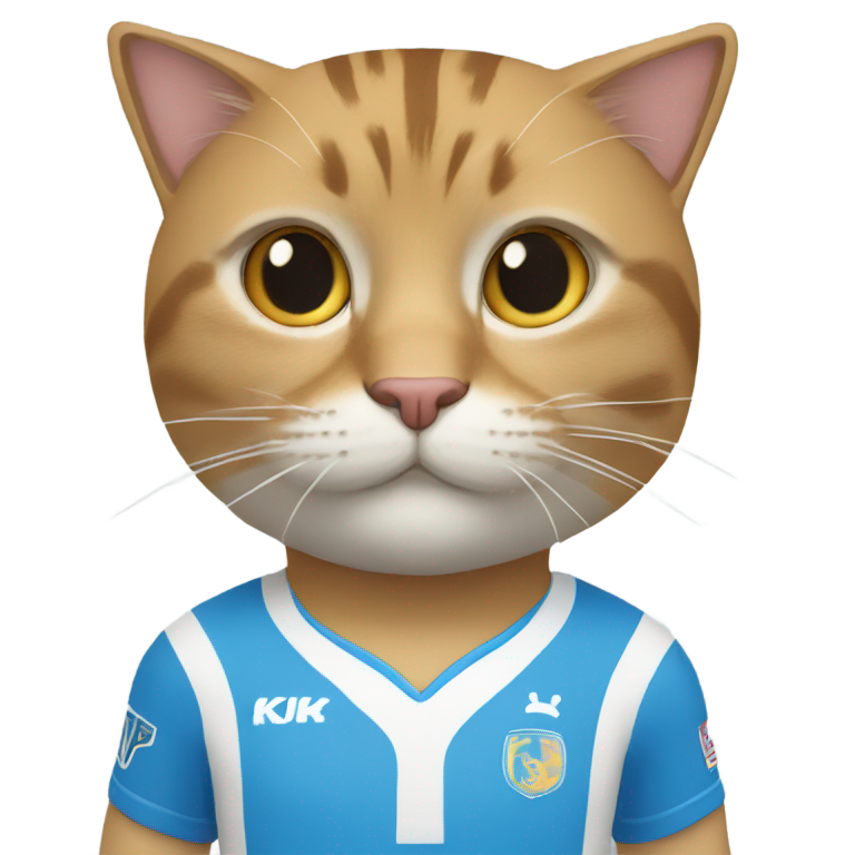 絵文字：ブルーロックでカイザーのユニフォームを着た猫