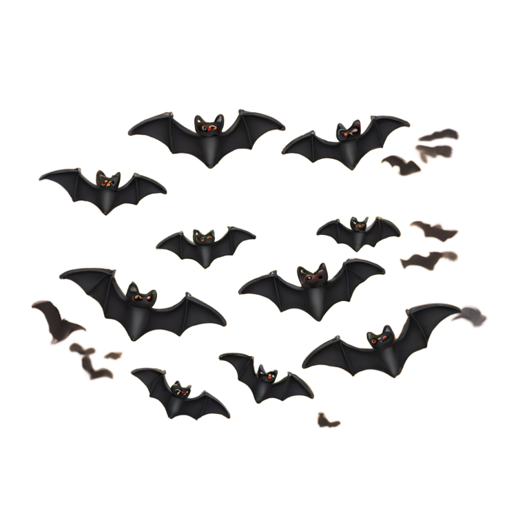 genmoji: colony of 4 bats flying