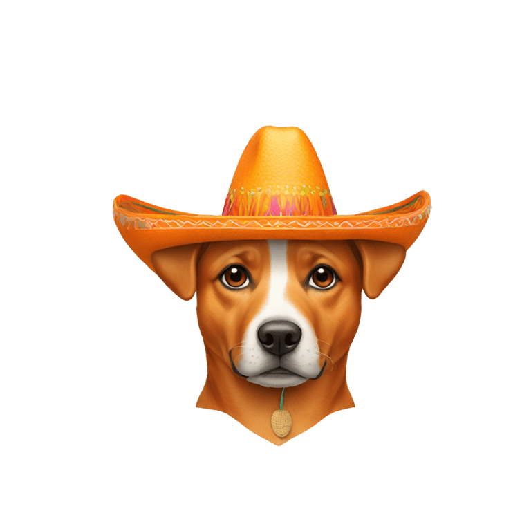 genmoji: Orange dog with a sombrero