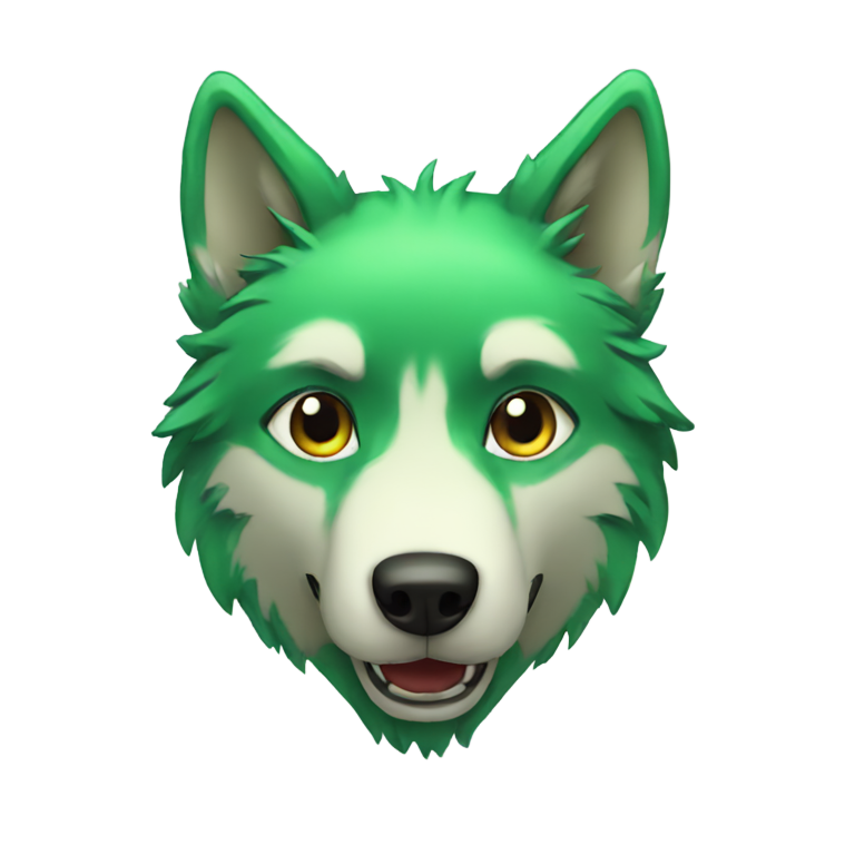 genmoji : Loup vert mignon