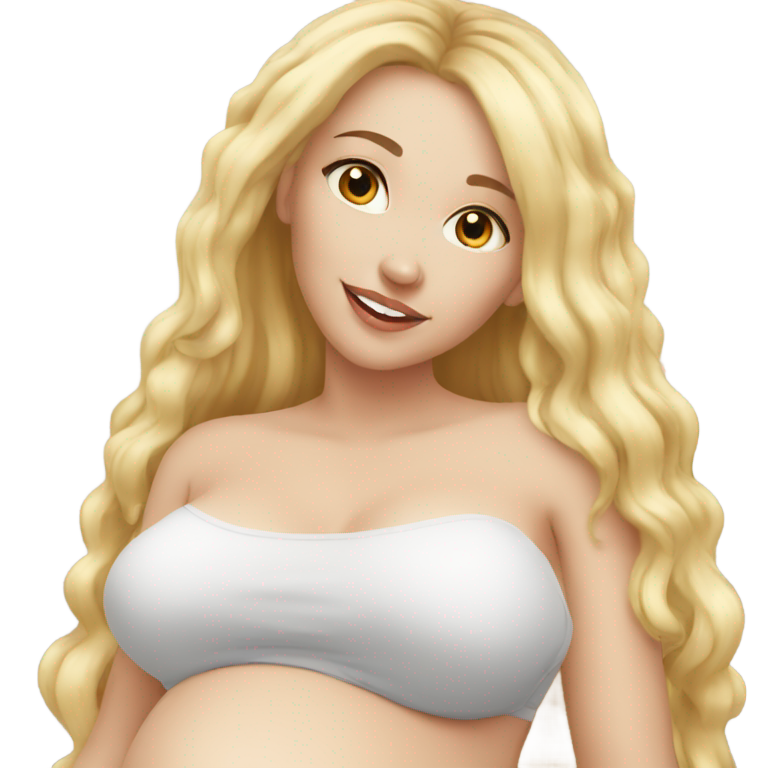 genmoji: pregnant naked woman big tits blonde hair