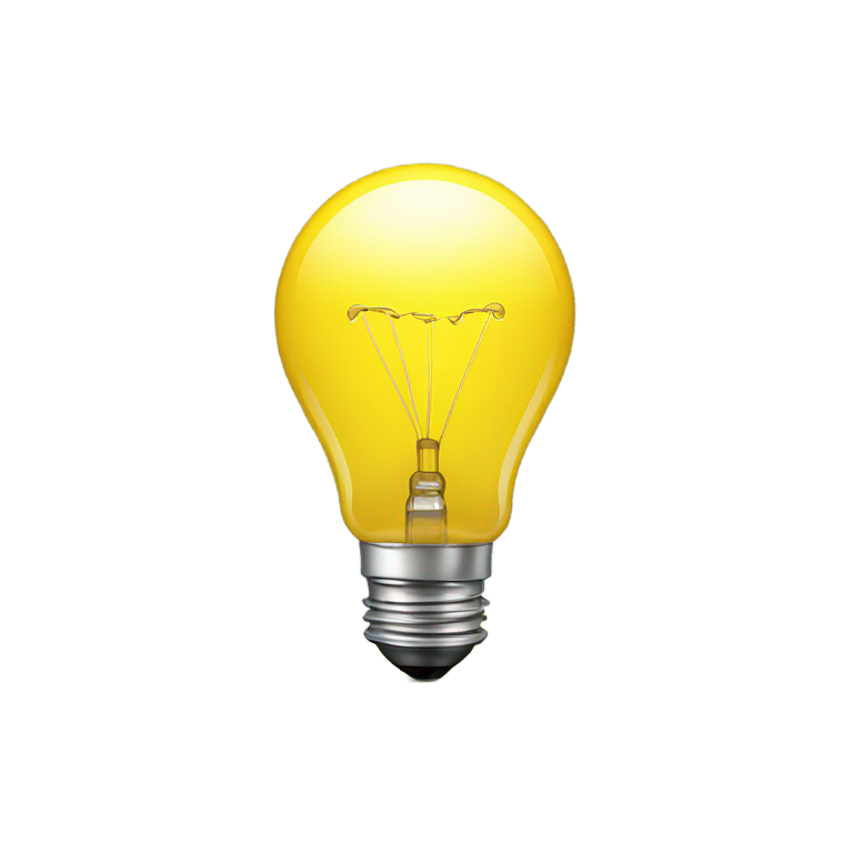 genmoji : A yellow lightbulb in which the left half of the lightbulb shows the surface of a brain.