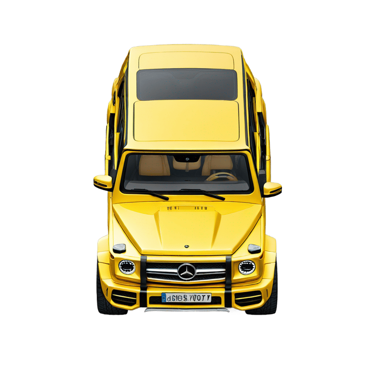 genmoji : Côté arrière, jaune brillant, Mercedes classe G AMG