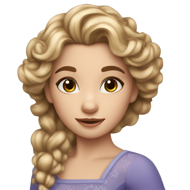 genmoji: A Elsa inpired cute looking girl with. Curly hair