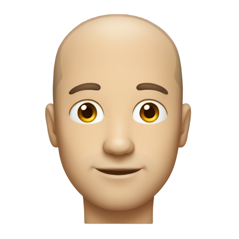 genmoji：秃顶的中长黑发男子