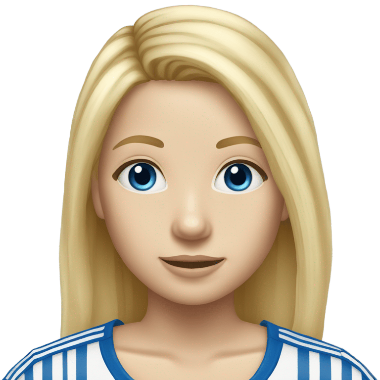 絵文字：金髪の青い目の少女、アディダスサンバを履いて