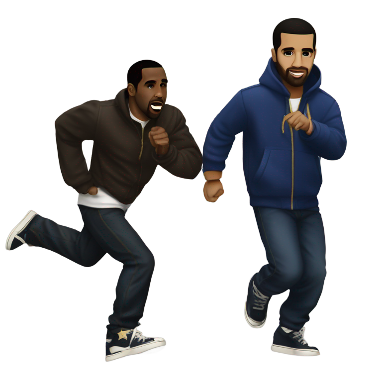 genmoji：P. Diddy chasing drake