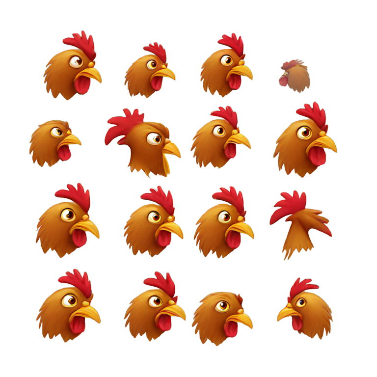 genmoji: rooster shocked