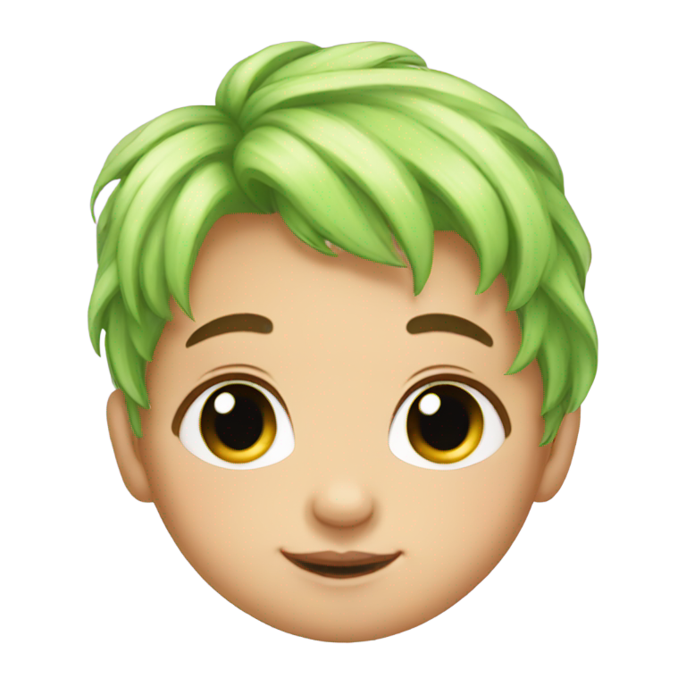 絵文字：かわいい赤ちゃん男の子の顔、レインボーヘア