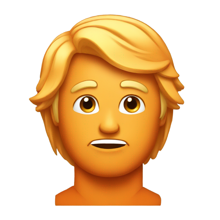 genmoji : Une orange avec des cheveux blonds comme Trump