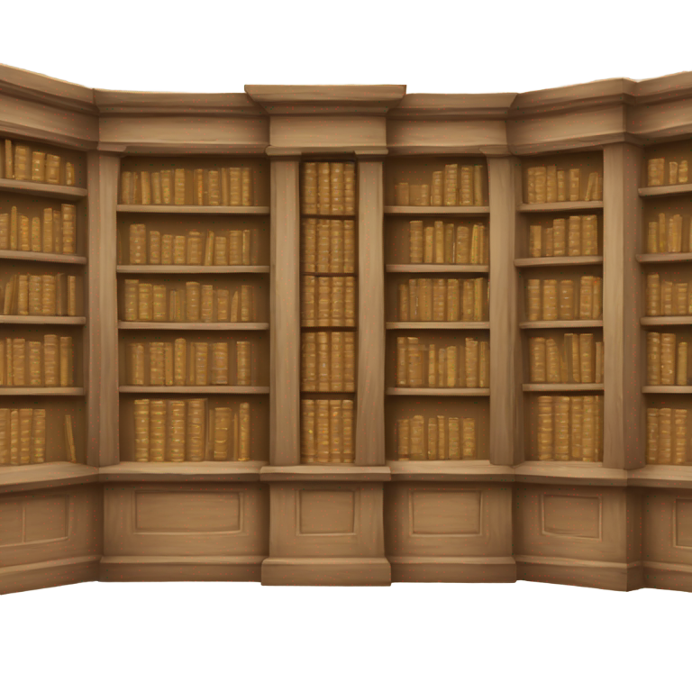 genmoji：old library, inside, orderly books, religious, christian
