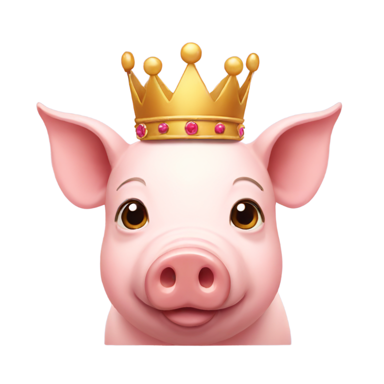 genmoji：戴王冠的猪