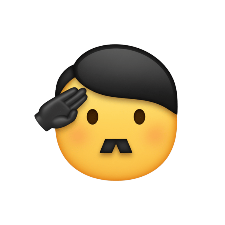 Add a hitler mustache and hair fringe to this emoji 🫡 | Genmoji Online