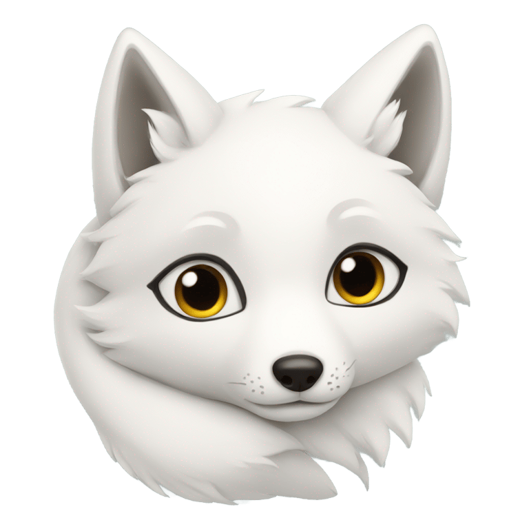 genmoji: white fox snuggle