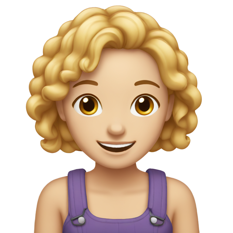 genmoji : Une fille blanche heureuse d'acheter du pain