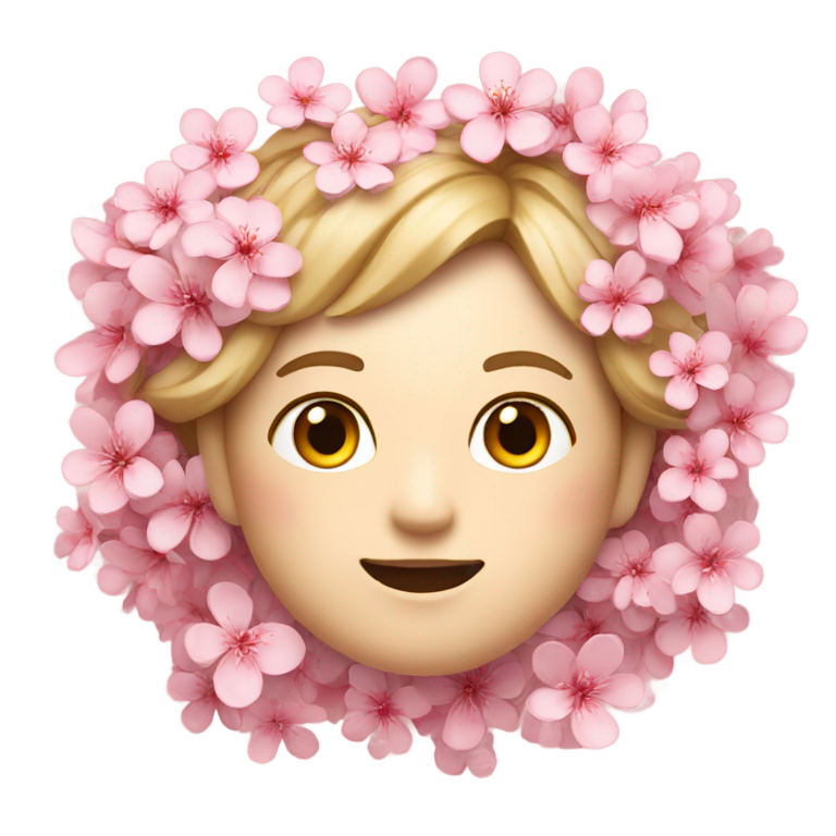 絵文字：ネットフリックスのロゴに桜の花がかかる