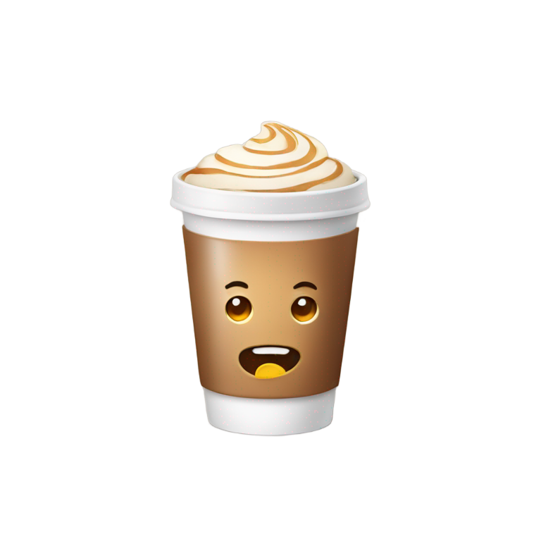 genmoji: A coffee cup character with cute look