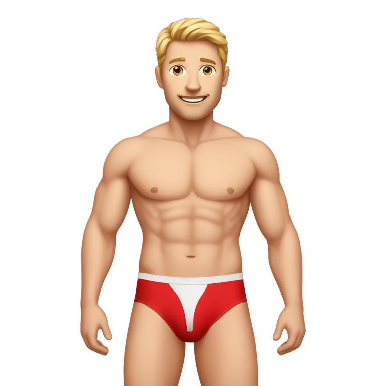 genmoji : white man in red underwear
