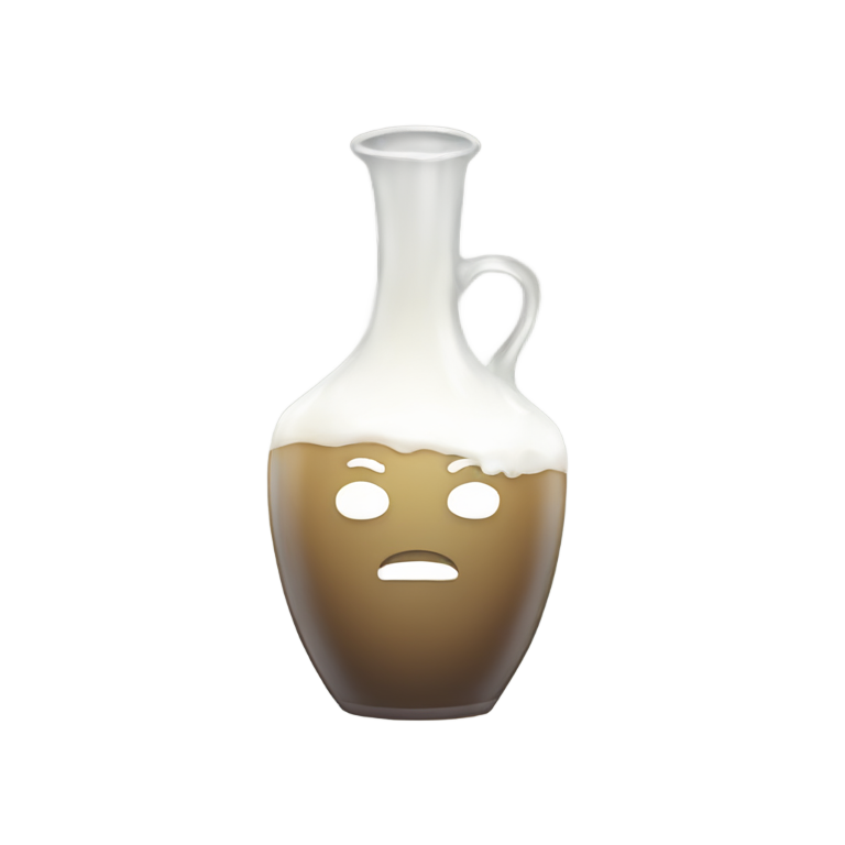 genmoji：花瓶中的哥美塔和白色液体