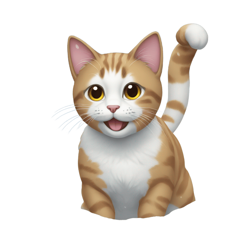 genmoji：猫咪在雪中玩耍