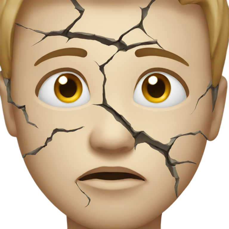genmoji: a cracked face