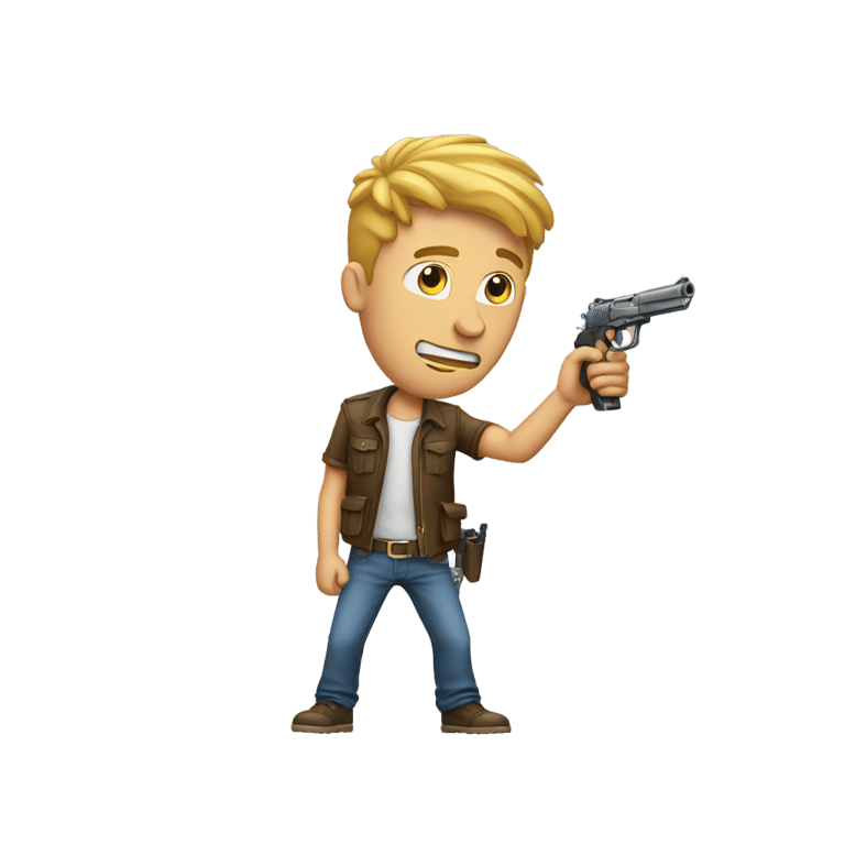 genmoji：一个男人用枪指着自己的头