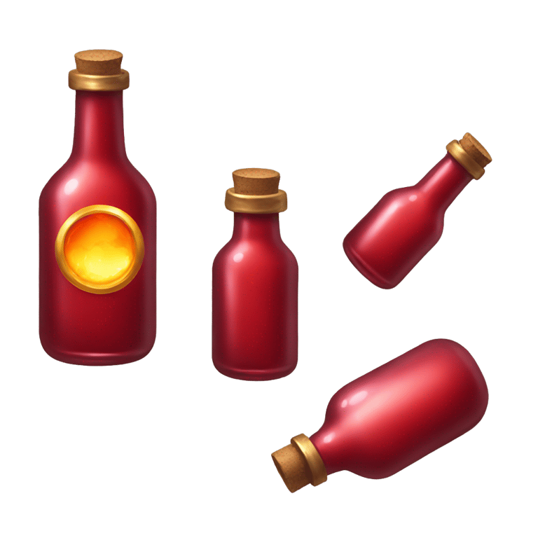 genmoji：一瓶金属红色魔力液体