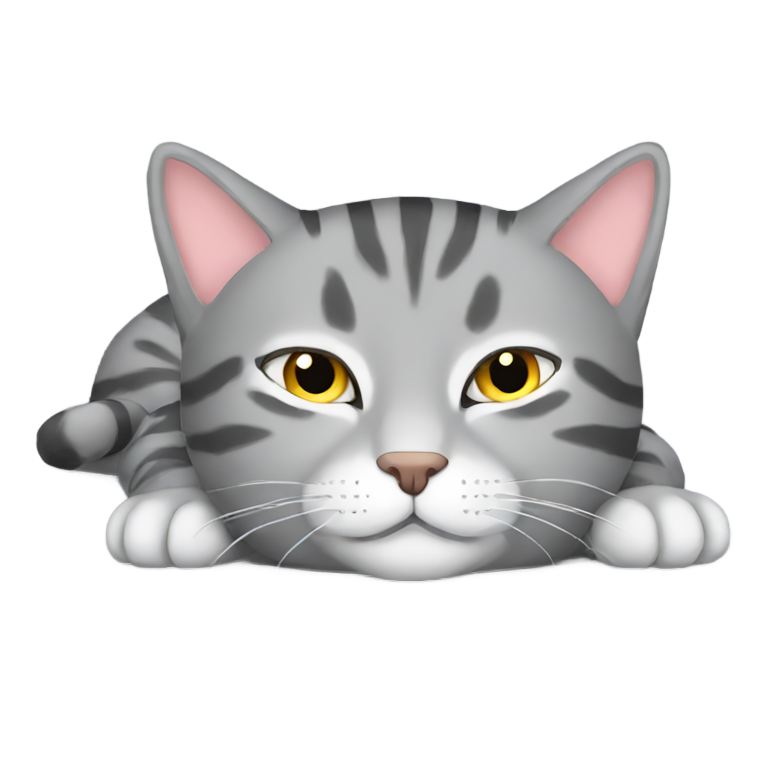 genmoji: sleeping grey tabby cat