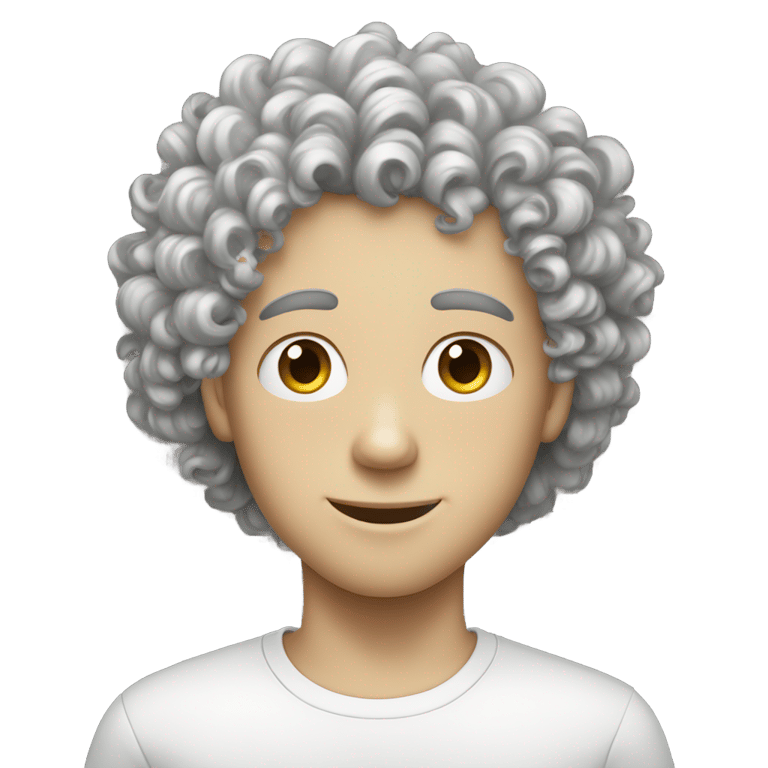 絵文字：Black curly headed weird white boy